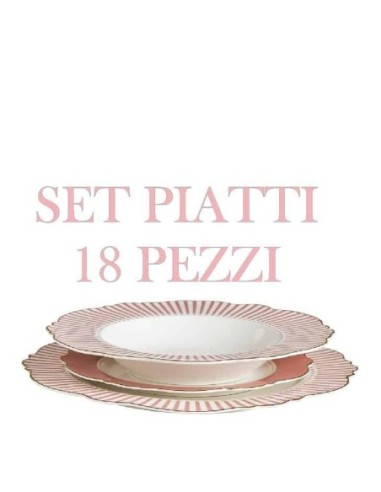 Servizio piatti in porcellana con decoro oro-Sindy Arredo