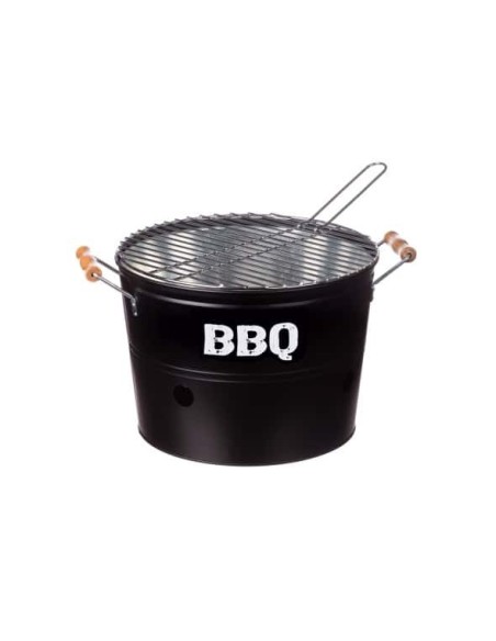 Barbecue portatile rotondo con manici in legno | Sindy Arredo