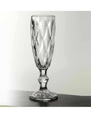 Set da 6 Calici Vetro Flute Decorato 14cl 665646 - Sindy Arredo