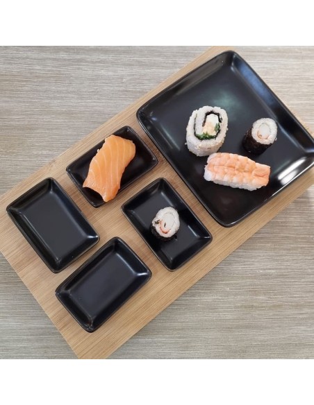 Vassoio con 5 piattini in ceramica set da sushi - Sindy Arredo