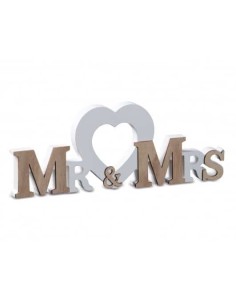 Decorazione da interno in legno scritta Mr e Mrs 66687 | Sindy Arredo