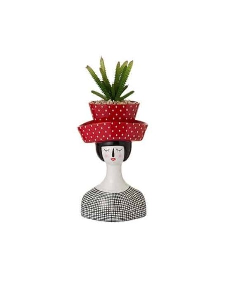 Cachepot Pop girl cappello rosso vaso con piantina grande | Sindy Arredo