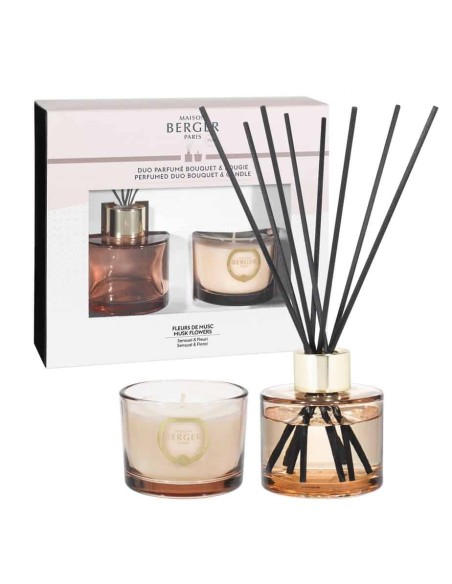 Maison Berger - Perfumed Duo Bouquet & Candle Musk Flowers