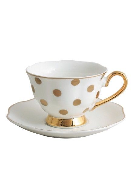 6 Tazza da tè Madame Récamier Mathilde M Pois Oro-Sindy Arredo