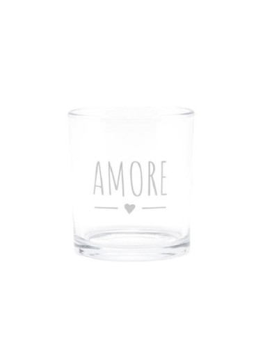 Nuvole di Stoffa Bicchiere in Vetro Borosilicato "Amore" 30ml - Sindy Arredo