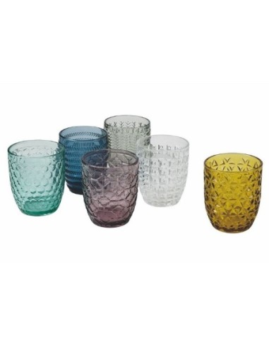 Set 6 bicchieri acqua 4 geometrie assortiti 5902219