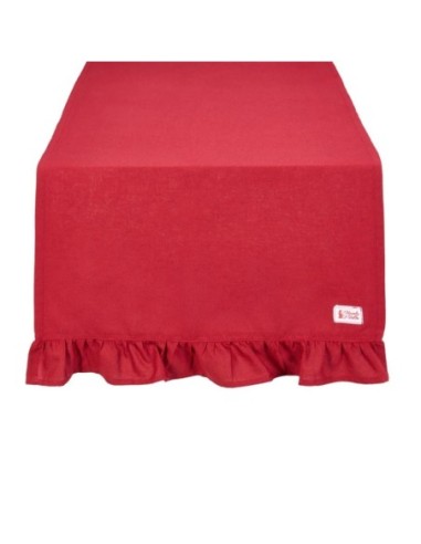 Nuvole di stoffa runner tavolo rosso con balza HTH83959O