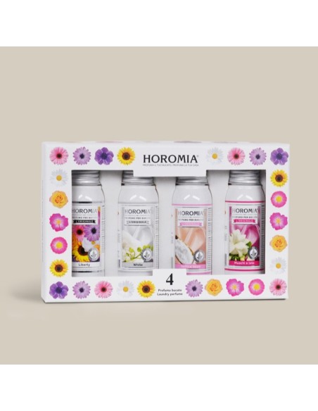 Horomia Confezioni regalo Horo4 - Liberty, White, Soffice Talco, Muschi e Loto da 50 ml