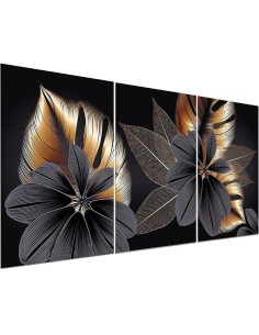 Artemania Quadro Moderno fiori su tela a tre pezzi 2