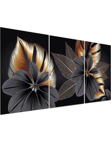 Artemania Quadro Moderno fiori su tela a tre pezzi