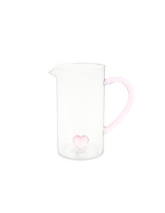 Nuvole di Stoffa Brocca in vetro cuore rosa HON250102