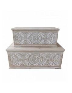 Set 2 panche contenitori in legno  - sindy arredo