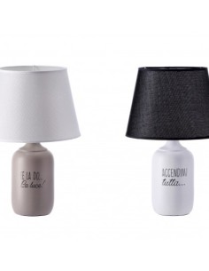 Lampada con base in ceramica "Trey"-ass. 2 colori-diam. cm. 25 x h. cm