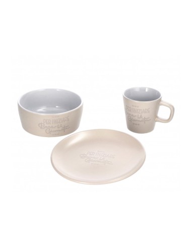 Servizio da colazione in ceramica "Vill"-ass. 4 colori
