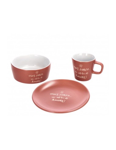 Servizio da colazione in ceramica "Vill"-ass. 4 colori
