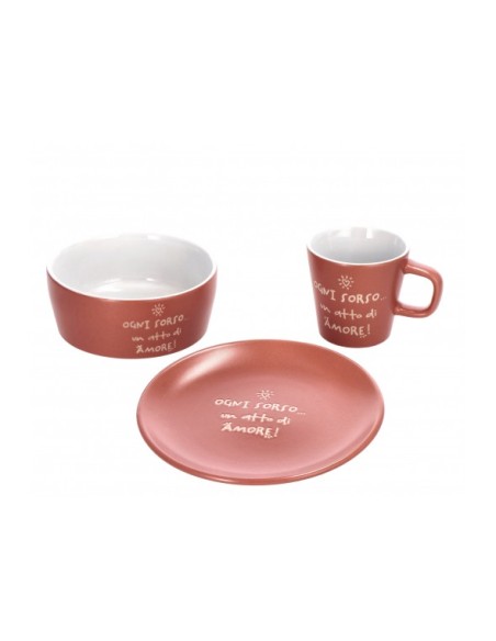Servizio da colazione in ceramica "Vill"-ass. 4 colori