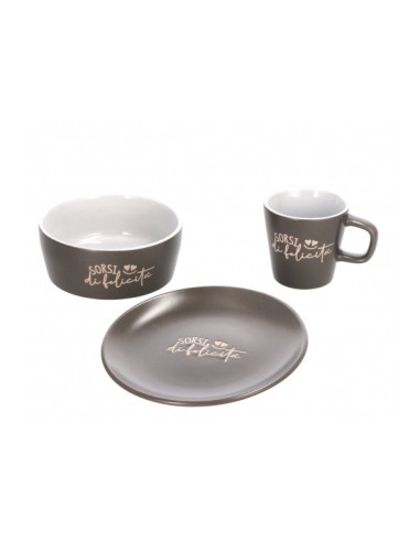 Servizio da colazione in ceramica "Vill"-ass. 4 colori