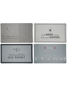 Tappeto antiscivolo in tessuto stampato-ass. 4 decori-cm. 45 x 75
