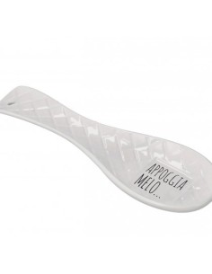 Posa cucchiaio in ceramica-ass. 2 decori-cm. 25 x 7,5 x h. cm. 2,5