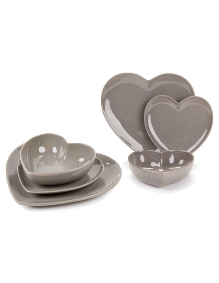 Set 18 piatti cuore New Bone Nuvole di Stoffa Heart HGO231604