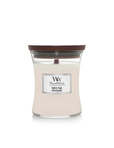Candele Woodwick giara media White Teak 92039E
