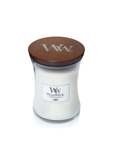 Candela profumata Woodwick media Linen 92135E