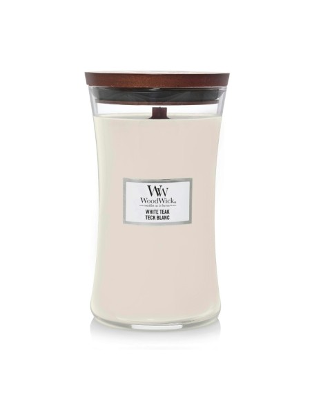 Candele Woodwick offerte White Teak 93039E