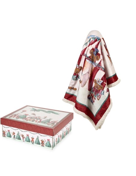 Plaid natalizio Nuvole di Stoffa Bear MD240801