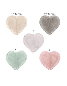 Tappeto cuore in cotone Nuvole di Stoffa KCT21429