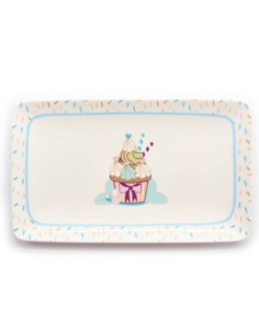 Vassoio rettangolare in porcellana Nuvole di Stoffa Cupcake BGQ22307-8