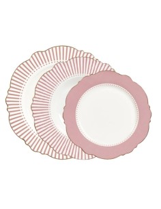 Servizio piatti in porcellana con decoro oro REC01