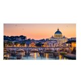 Quadro Roma con Ponte e Basilica di San Pietro con glitter e Svarowsky M1382