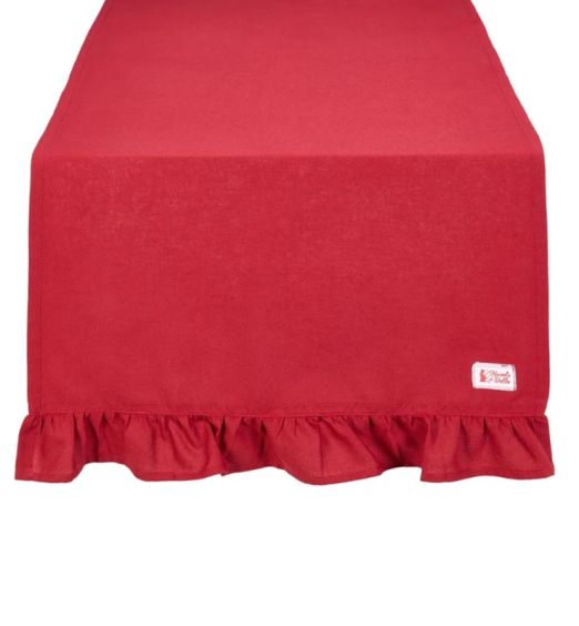 Nuvole di stoffa runner tavolo rosso con balza HTH83959O