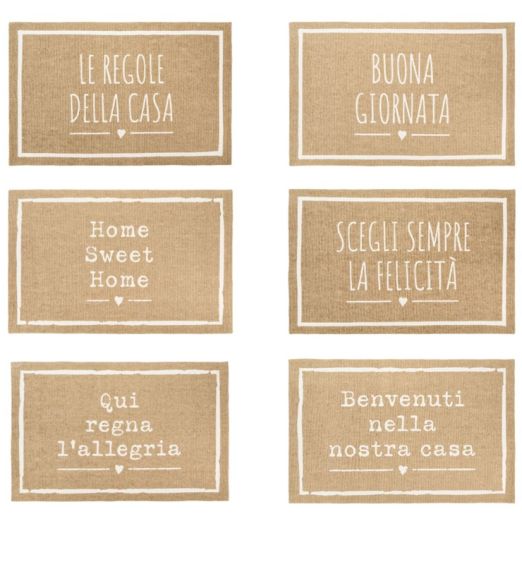 Nuvole di Stoffa assortimento tappeti con scritta KCT240601-1