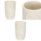 Rituali Domestici Cachepot ceramica bianca decoro floreale-S-U30044092A83